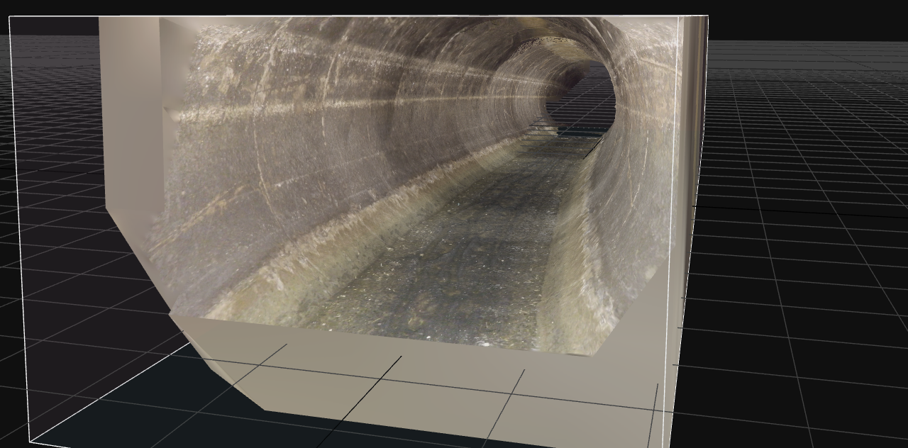 Modèle 3D texturé montrant l’intérieur d’une galerie